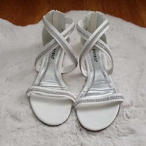 White Sandals with Diamond Asthetics